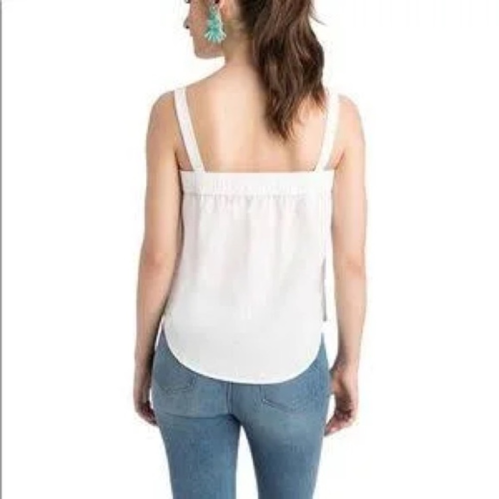 Vineyard Vines Euc Button Up Solid White Tank Top - image 2